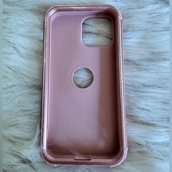 Rose gold pink glitter iPhone 13 Plus phone case - Picture 4 of 6